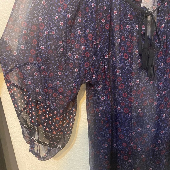 Joie Midnight Blue Floral Blouse - Picture 3 of 5
